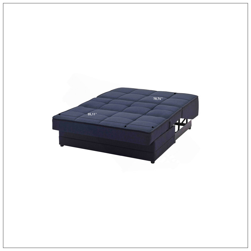 Causeuse convertible rembourrée avec rangement, Navy