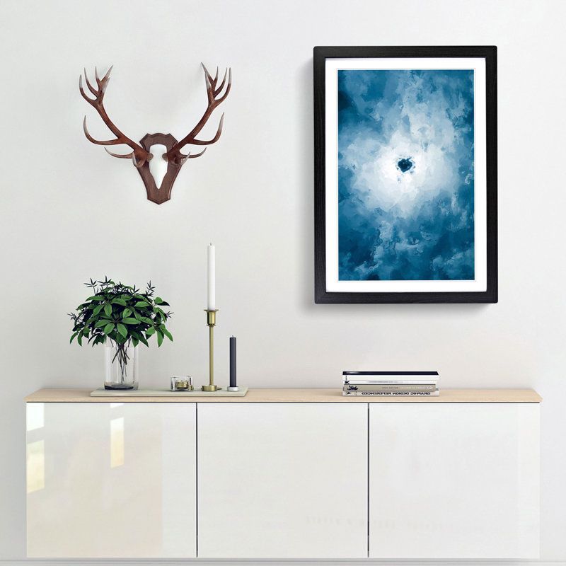Black Hole in the Clouds in Abstract - Picture Frame Graphic Art Print, 65cm H x 48cm W x 2cm D, Black Framed