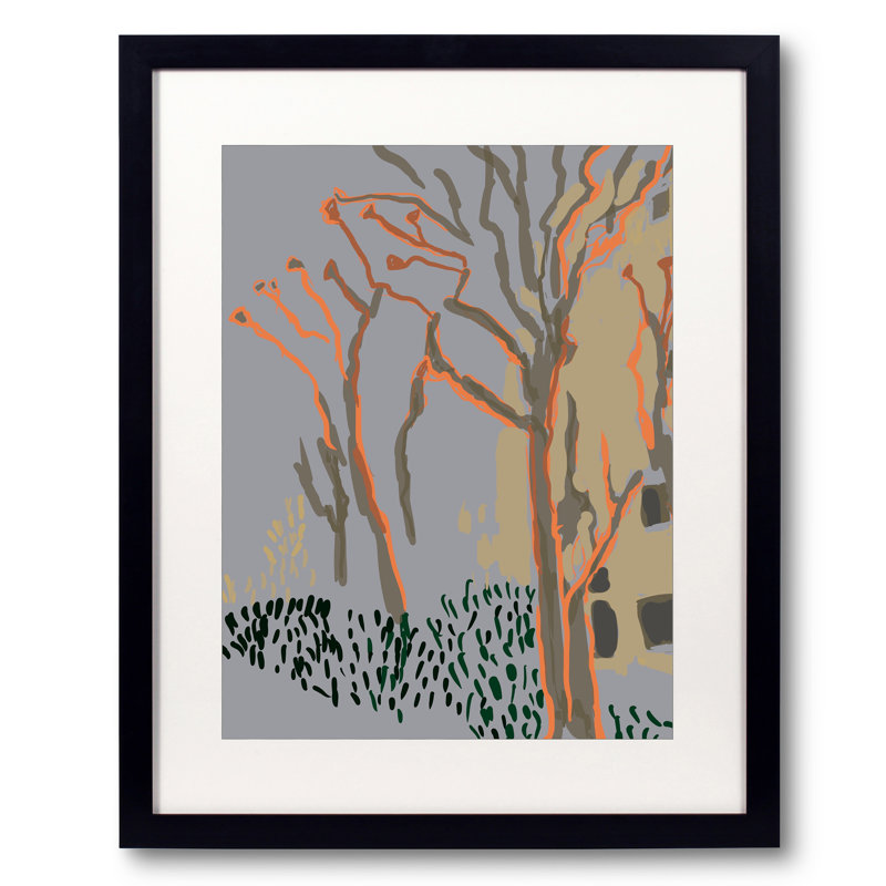 Biarritz par Deborah Blum - Peinture, Papier avec cadre noir, 20" H x 16" W