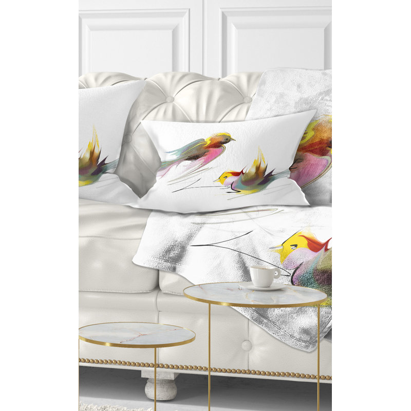 Coussin décoratif imprimé oiseaux volants