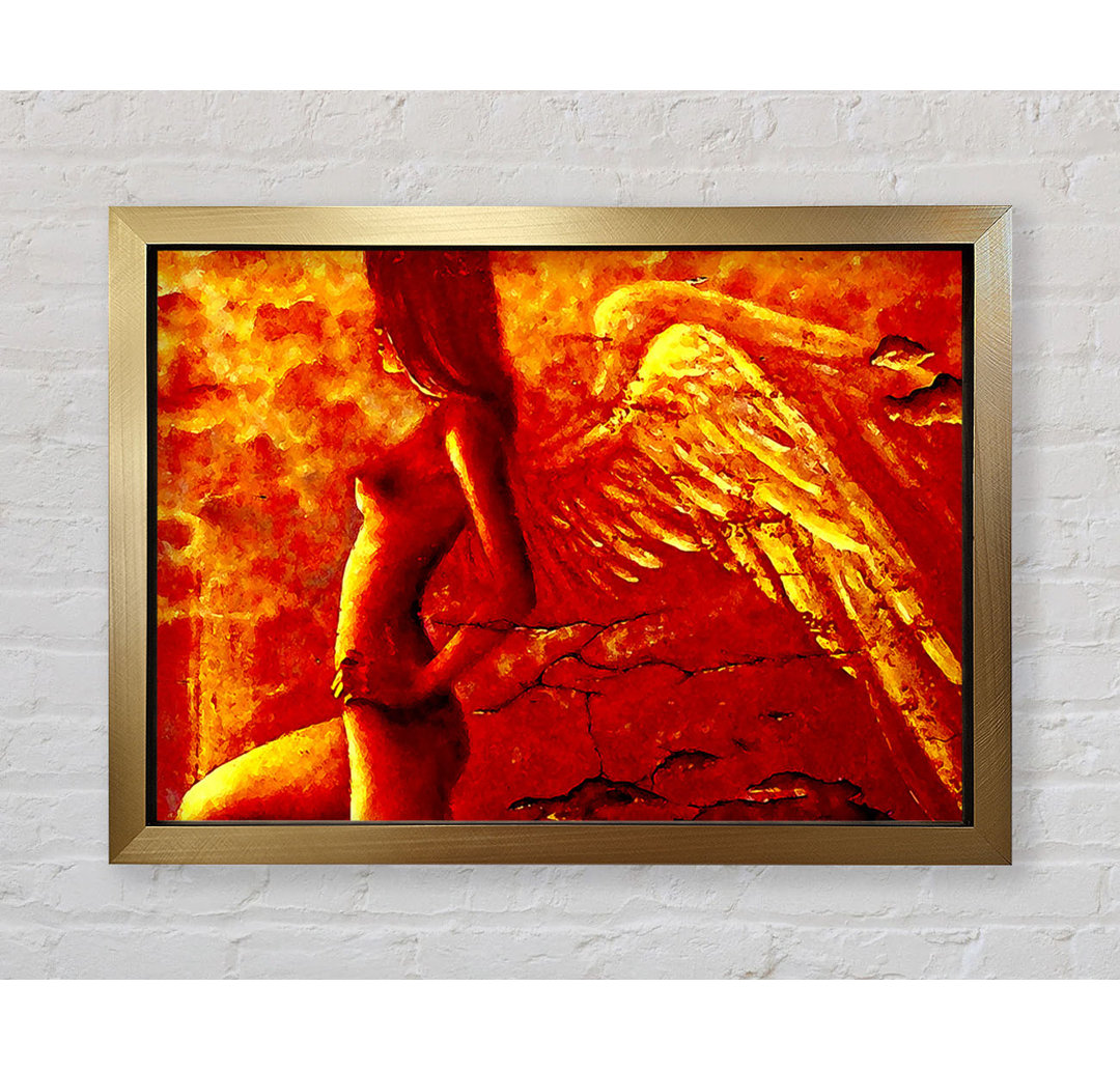 Orange Angel Wings - Einzelner Bilderrahmen Kunstdrucke