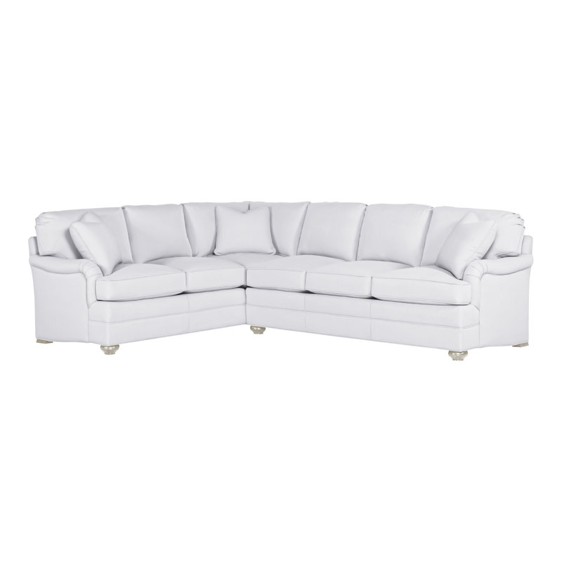 American Bungalow 2-Piece East Lake L- Sectional, Navada Snow, Wrenn