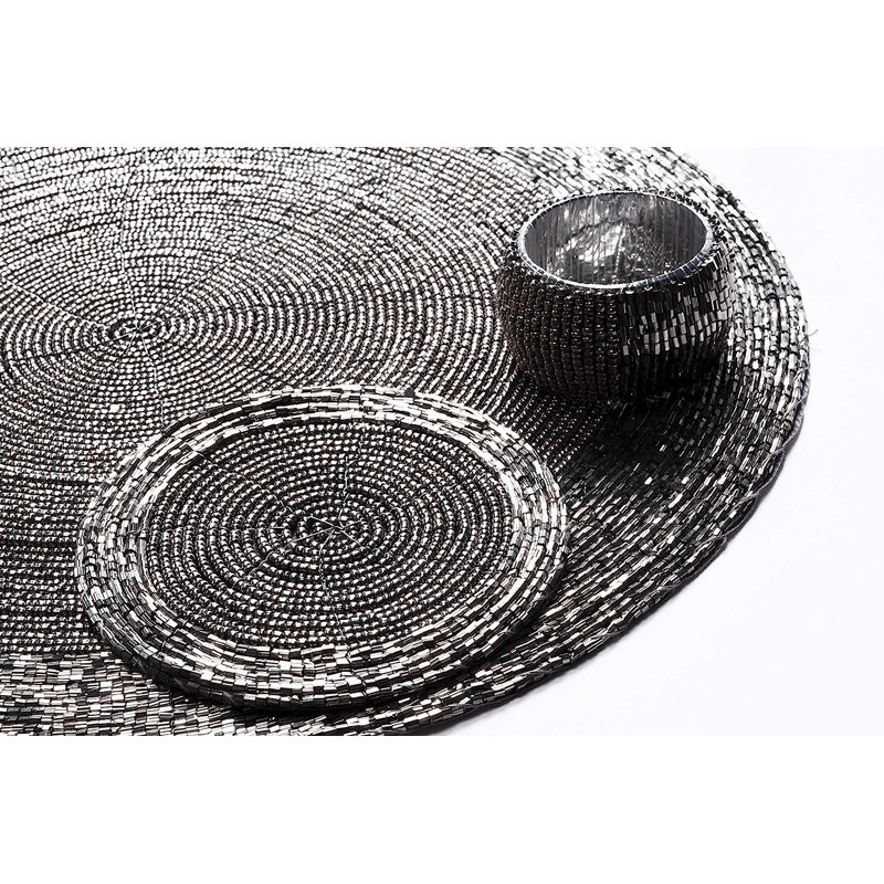 18 Piece Placemat Set, Antique Silver