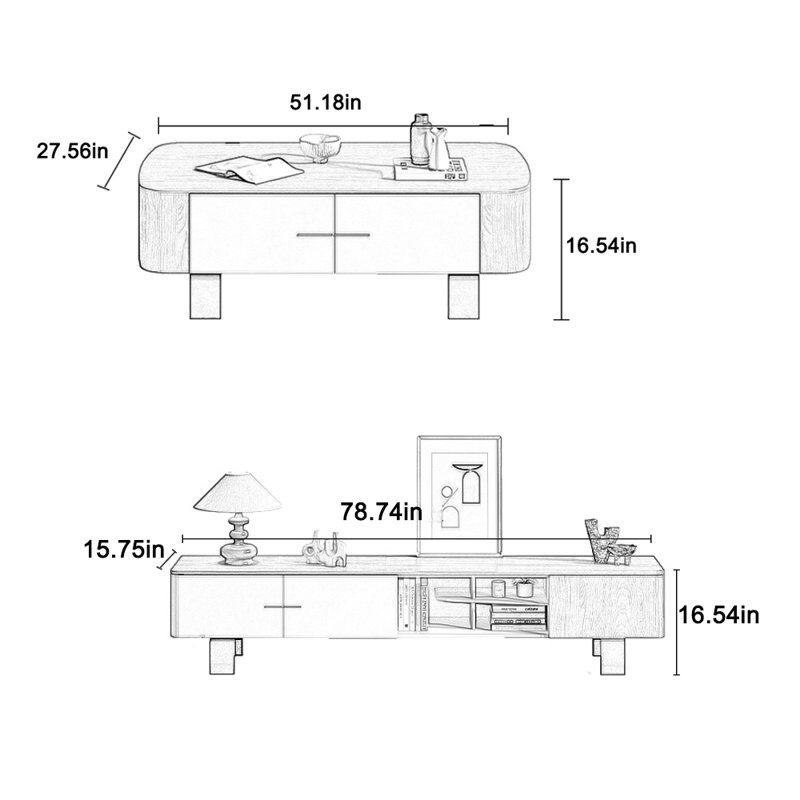 Meuble de rangement pour table basse rétro Eco