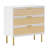 Concezia 31.5" W Rattan Boho 3 Storage Drawer Dresser 