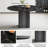 Modern 53" Black Round Ceramic Sintered Stone Dining Table with Stainless Steel Base（Table only）-1606482292