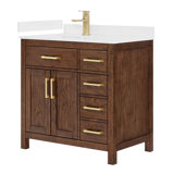 Beckett 36" Freestanding Single Bathroom Vanity with Quartz Top