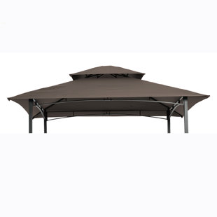 8X5ft Grill Gazebo Replacement Canopy,Double Tiered BBQ Tent Roof Top Cover