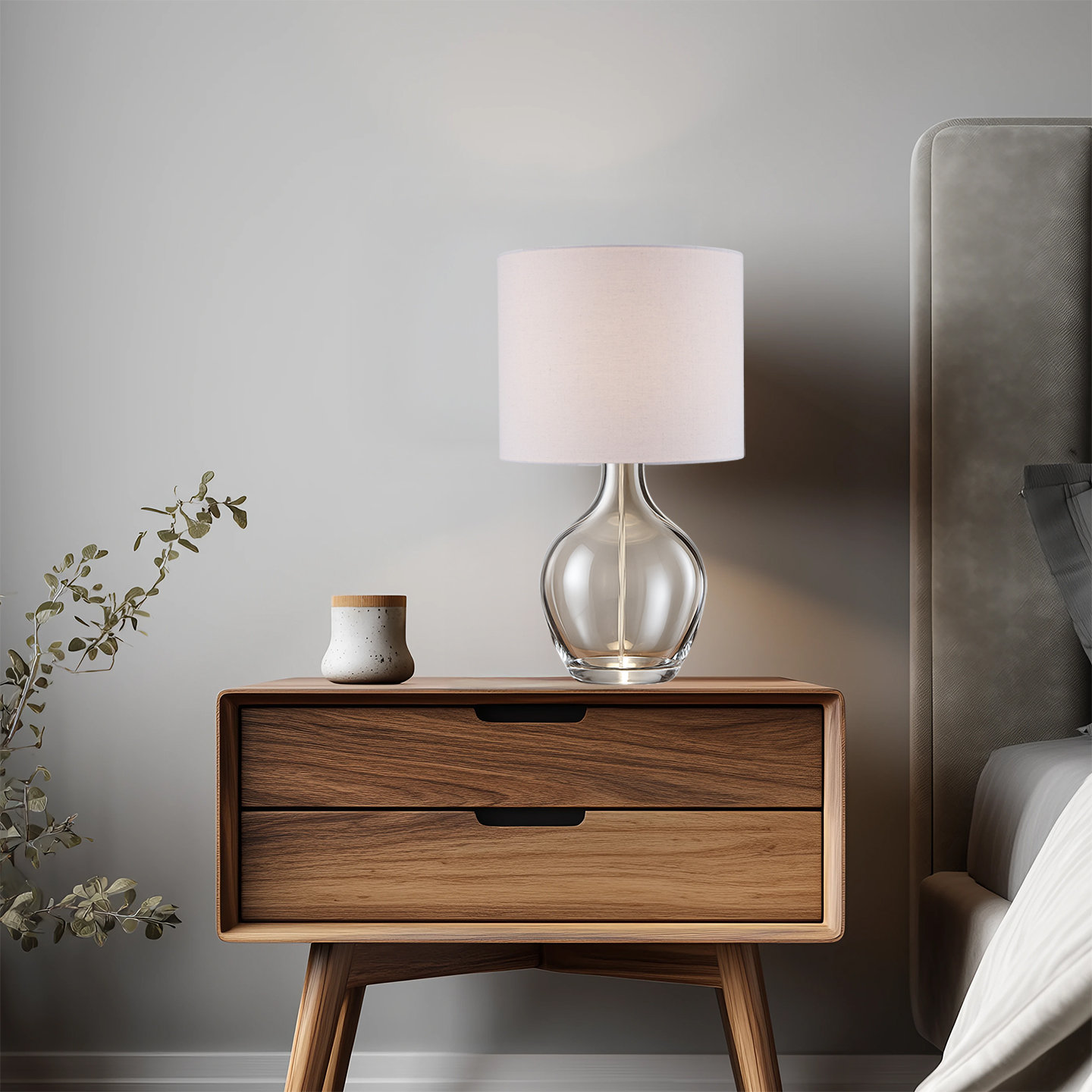 Dandelion Drum Bowl Table Lamp, 20.5"H x 12"W x 12"D