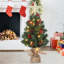 Mini sapin de Noël avec étoile et lumières et baies rouges et pommes de pin pour la maison, le bureau, l'appartement, rouge-844324753