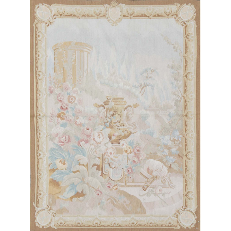 Hand-Knotted High-Quality Gold and Gray Area Rug