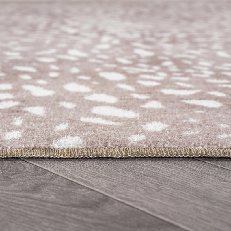 Tapis d'intérieur antidérapant, lavable à la machine, motif antilope, couleur noyer, Brun, 3 pi 3 po x 5 pi