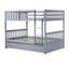 Lit superposé double en bois d'hévéa double avec gigogne simple, échelle et garde-corps, convertible en 2 lits doubles, gris-1734270664