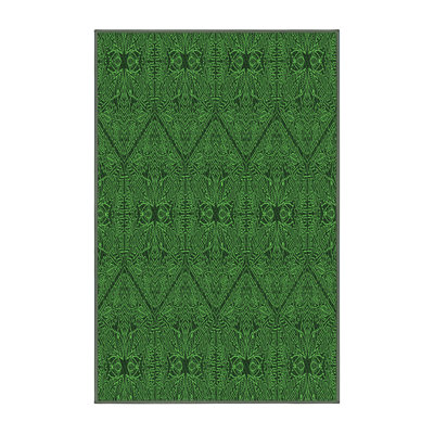 Tapis géométrique vert / noir Ikra