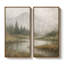 «Misty Pine Forest Water Reflection», ensemble de 2 reproductions d'art encadrées sur toile 60 po, 2 pièces-1186352060-1186352061