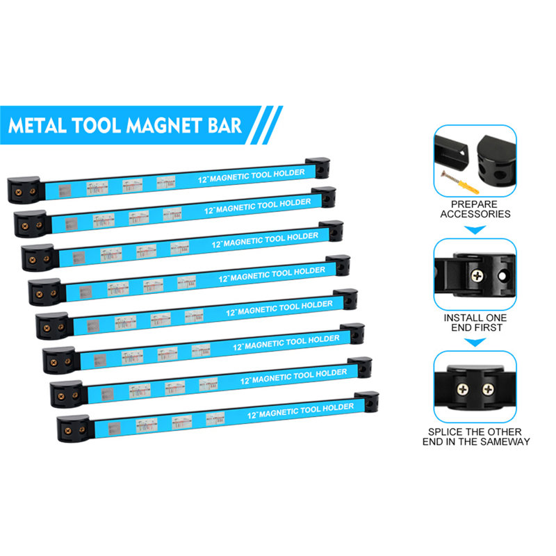 8 Pcs 12'' Magnetic Tool Holder Strip