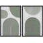 Cercle géométrique vert Mid-Century - ensemble de 2 reproductions sur toile-98109959-98109960