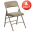 Curved Triple Braced & Double Hinged Upholstered Metal Folding Chair-1108922036