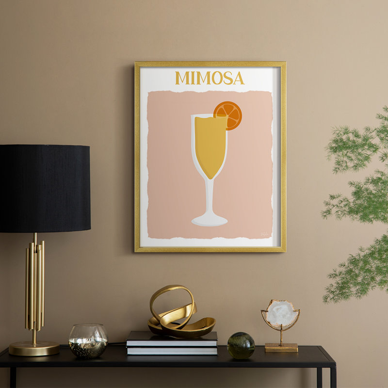 Mimosa Framed Print - Solid Wood, 15" H x 12" W, Gold