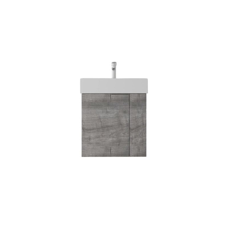 Ensemble de meuble-lavabo flottant, Gris