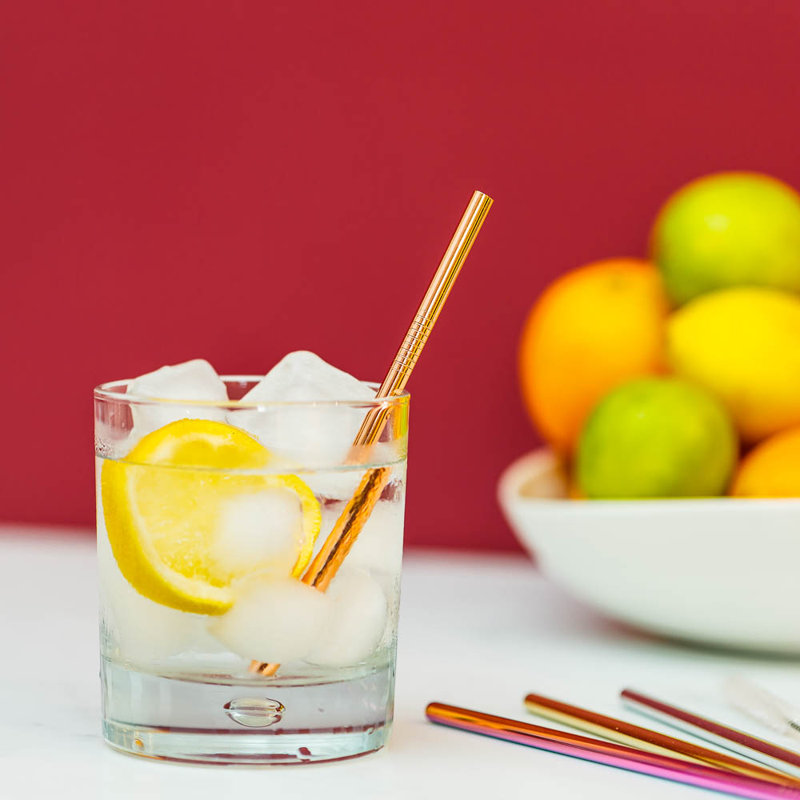 Mini Coloured Metal Straws