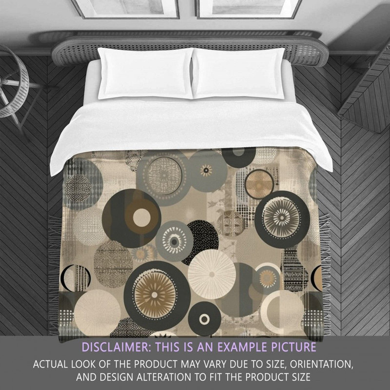 Machine Printed Comforter, Gray/Beige Abstract, King Comforter