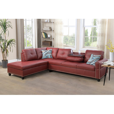 Louvenia Faux Leather L-Shaped Sectional