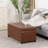 38 Inches Faux Leather Storage Ottoman Bench With Tufted Button-269640630