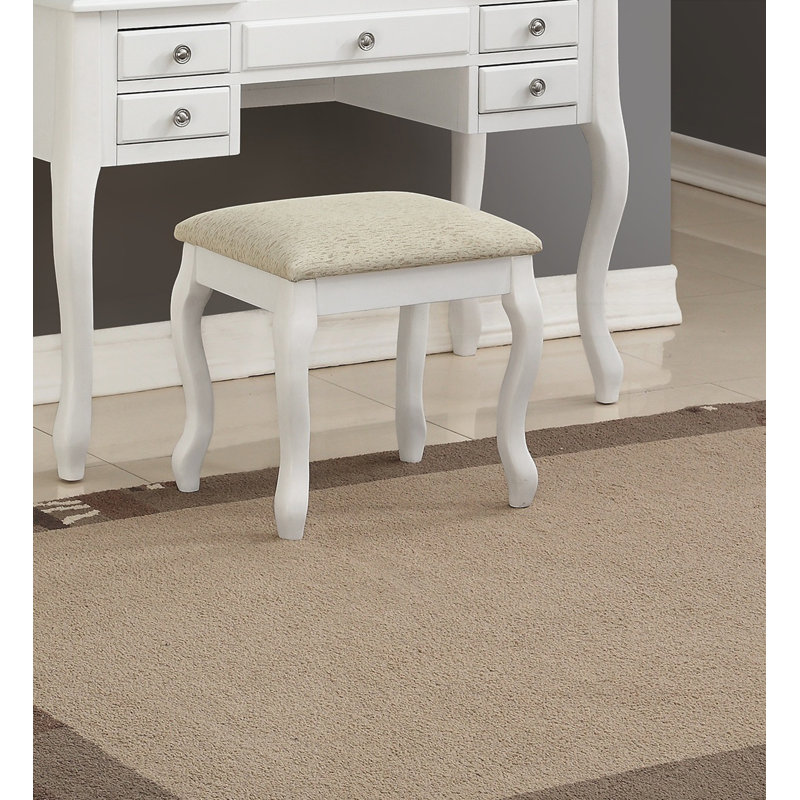 Classic Vanity Set with Stool, White