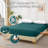 Diamond-patterned ultrasonic waterproof quilted fitted sheet, green, Twin size-119666448-123492189