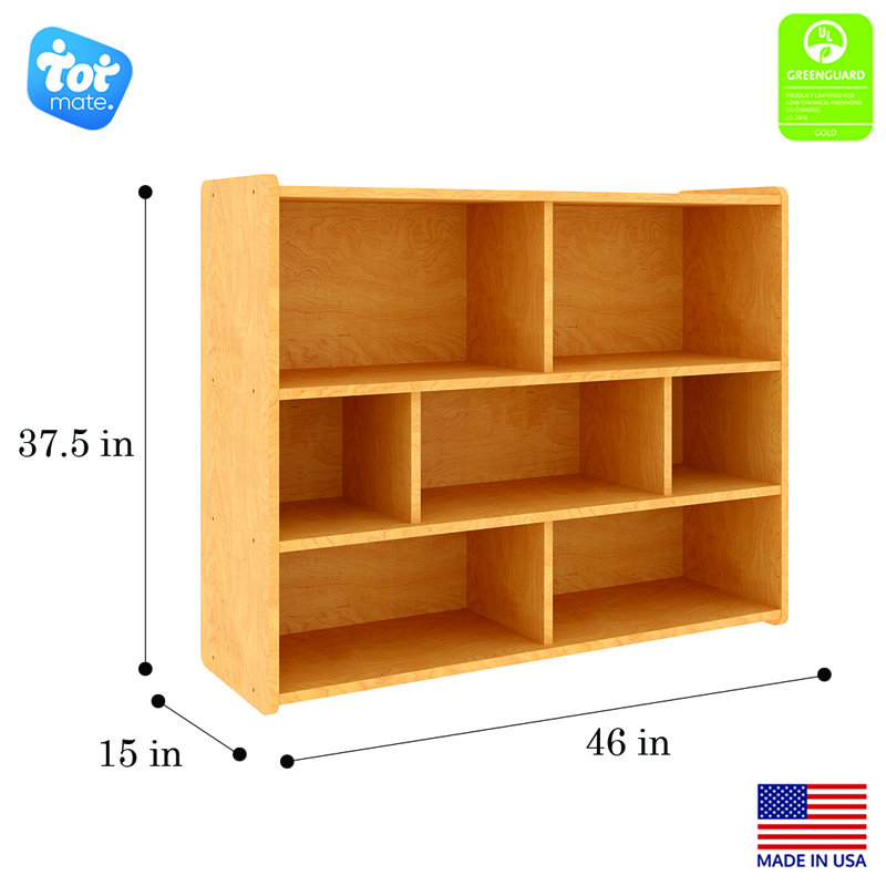 Étagère à 7 compartiments en bois manufacturé, Érable, Non