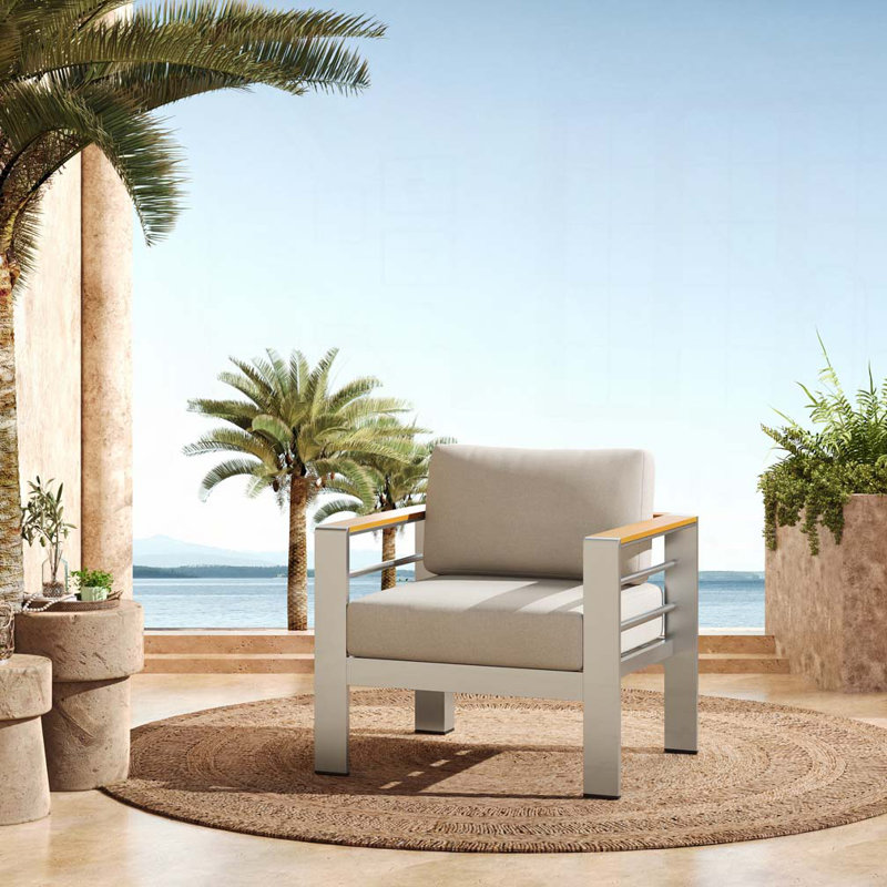 Fauteuil club d'extérieur en aluminium pour patio