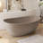 64.96" Freestanding Soaking Solid Surface Bathtub-111987438