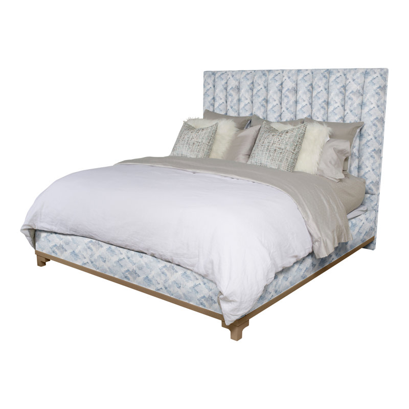Jemma Upholstered Bed, King, Tuck Cobalt, Hampton