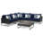 Sameko 6 Piece Rattan Sunbrella Sectional Seating Group with Cushions-334287312-334287316