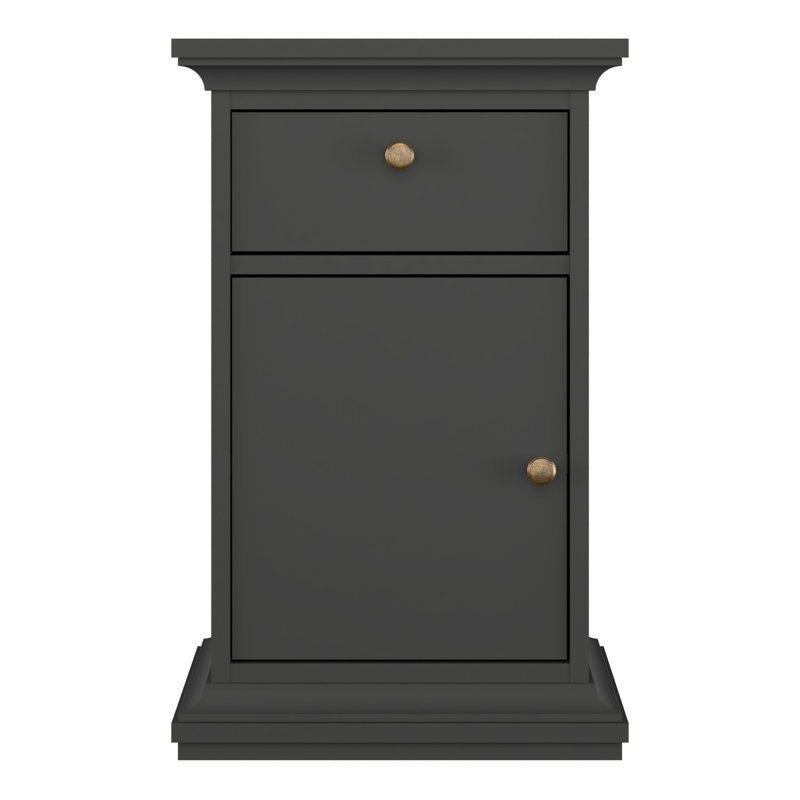 Adianey 43.6cm W Manufactured Wood Bedside Table, Grey