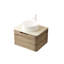 Meuble-lavabo de 61 cm avec rangement mural, lavabo rond en céramique blanche, comptoir en pierre frittée romaine, tiroir à fermeture amortie, installation facile, meuble de rangement en contreplaqué, système raffiné