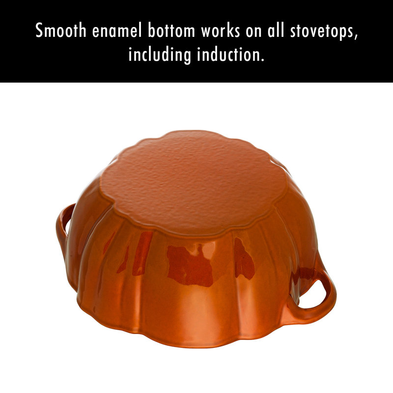 Cast Iron 3.65-qt Pumpkin Cocotte, Brunt Orange