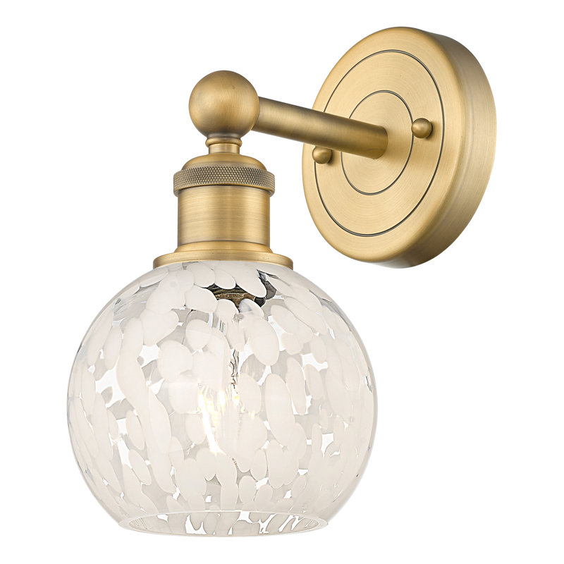 Berdena Steel Armed Sconce, 10.25" H x 6" W x 7.5" D, Brushed Brass