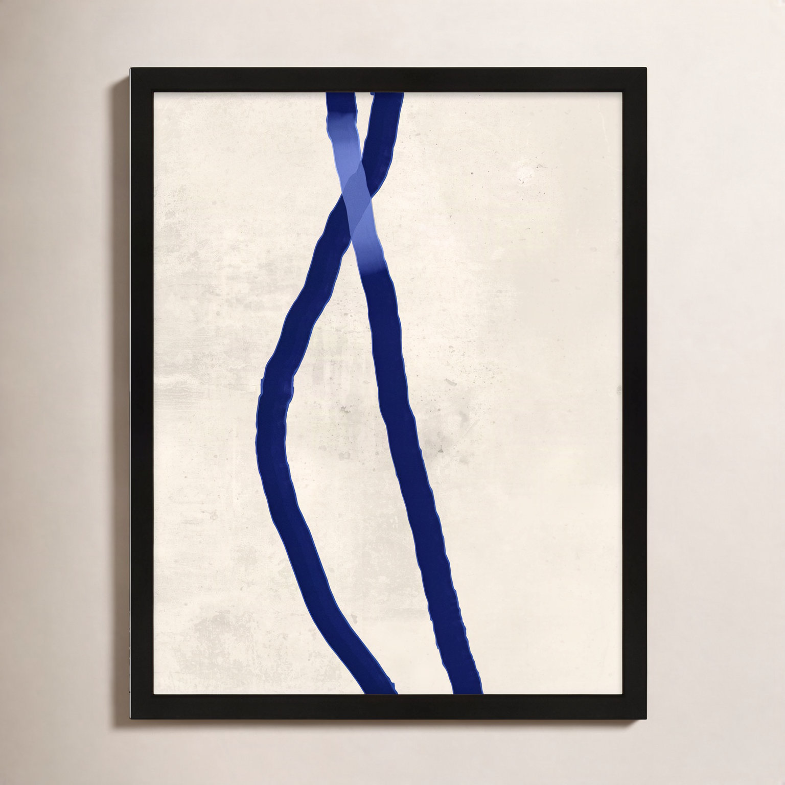 Blue Rope 2 by Jacques Pilon, Black Framed, 30" H x 24" W x 1.25" D