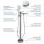 Robinet de baignoire autoportant monocommande à fixation au sol avec douchette-98754229