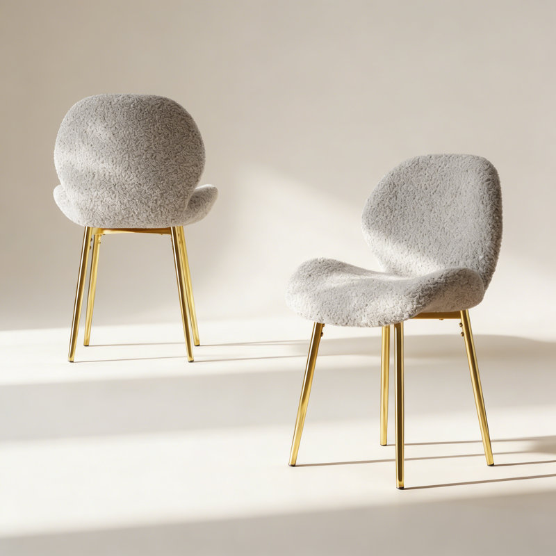 Ensemble de 2 chaises de salle à manger rembourrées, Blanc