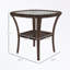 Table de bout en rotin avec tablette de rangement et plateau en verre