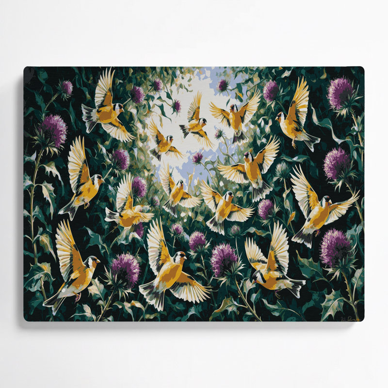 Oiseau chardonneret américain, art mural en métal bleu, H 11 po x l 14 po