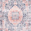 Tapis oriental tissé à plat à la main ivoire / bleu marine / rose Joppatowne-1679599148