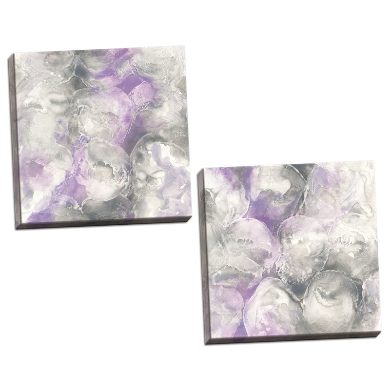 « améthyste cercles i & ii », ensemble de 2 reproductions d’art en acrylique, Toile tendue, H 12 po x l 12 po x P 0,75 po