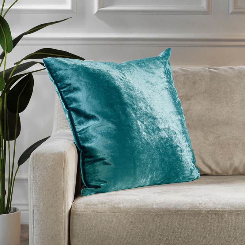 Housse de coussin en velours brillant, Azure, Carré de 22 po
