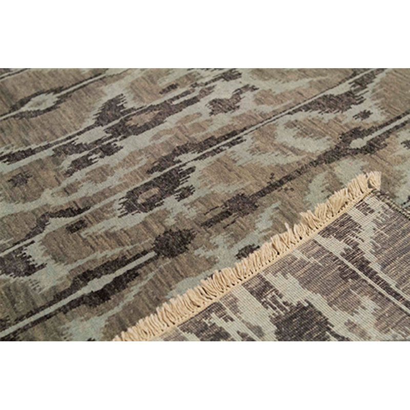 Tapis bleu clair et brun noué à la main de haute qualité