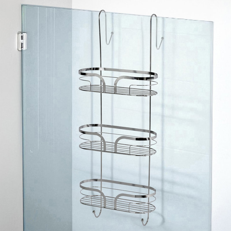 Bodin Over-the-Door Shower Caddy, Polished Chrome