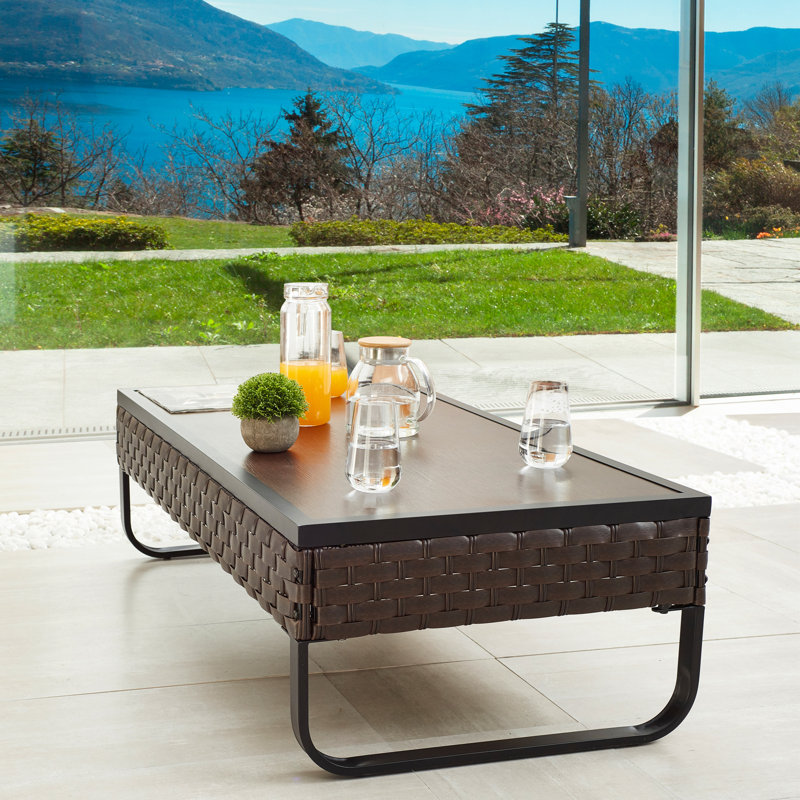 Heiman Rectangular Metal Outdoor Coffee Table , 47.2'' in. W 23.6'' in. D